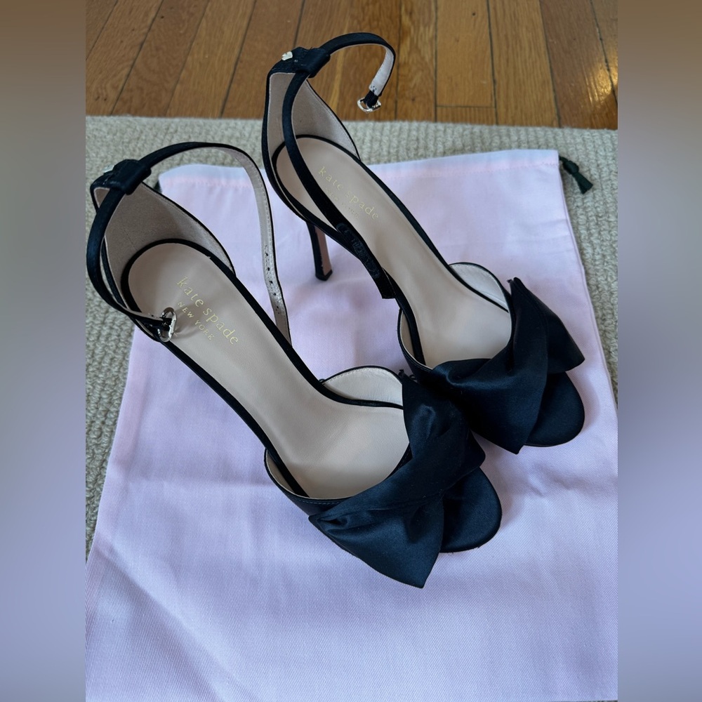 Kate Spade Black Bow Heeled Sandals
